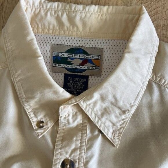 ExOfficio Adventure Shirt Mens Medium Beige Tan Mesh Performance Vented Hike - Picture 3 of 10